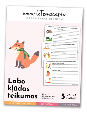 Labo kļūdas teikumos, 5 darba lapas, 7 - 9 gadus veciem bērniem