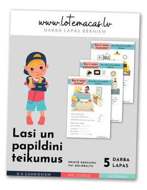 Lasi un papildini teikumus, 5 darba lapas, 6 - 8 gadus veciem bērniem