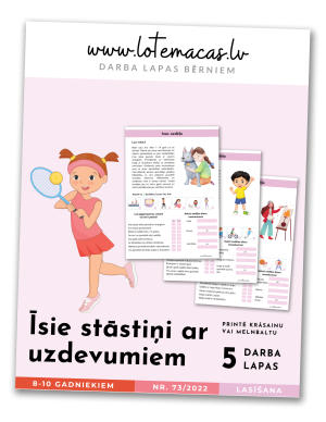 Īsie stāstiņi ar uzdevumiem, 5 darba lapas, 8 - 10 gadus veciem bērniem