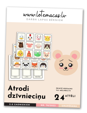 Atrodi dzīvnieciņu, 24 attēli, 5 - 6 gadus veciem bērniem