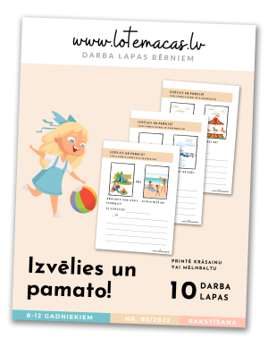 Izvēlies un pamato, 10 darba lapas, 8 - 12 gadus veciem bērniem