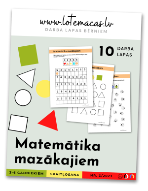 Matemātika mazākajiem, 10 darba lapas, 3 - 6 gadus veciem bērniem