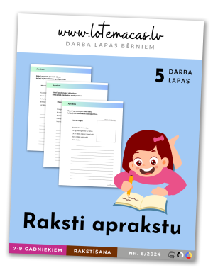 Raksti aprakstu, 5 darba lapas, 7 - 9 gadus veciem bērniem