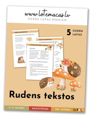 Rudens tekstos, 5 darba lapas, 2. - 3. klasei