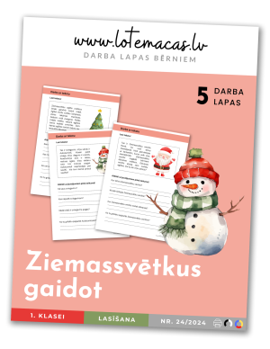 Ziemassvētkus gaidot, 5 darba lapas, 1. klasei