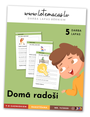 Domā radoši, 5 darba lapas, 7 - 8 gadus veciem bērniem