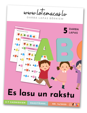 Es lasu un rakstu, 5 darba lapas, 5 - 7 gadus veciem bērniem
